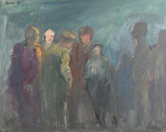 Georg Eisler, Straße mit Gehenden, 1971, Öl auf Leinwand, 80,5 × 100 cm, Georg und Alice Eisler ...