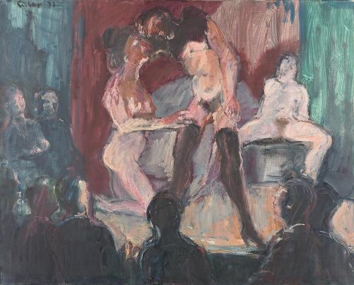 Georg Eisler, Pigalle-Club, Frankfurt, 1971, Öl auf Leinwand, 80 × 100 cm, Georg und Alice Eisl ...