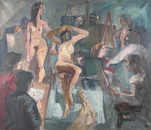 Georg Eisler, Zeichenklasse, 1972, Öl auf Leinwand, 130 × 150 cm, Georg und Alice Eisler – Fond ...