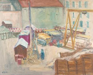 Georg Eisler, Baustelle Paulanergasse II, 1973, Öl auf Leinwand, 78,8 × 100 cm, Georg und Alice ...