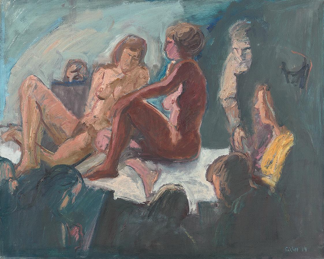 Georg Eisler, Zeichenklasse, 1974, Öl auf Leinwand, 80 × 100 cm, Georg und Alice Eisler – Fonds ...