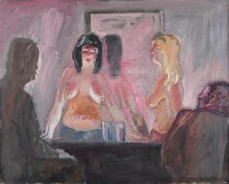 Georg Eisler, Topless-Bar, 1974, Öl auf Leinwand, 80 × 100 cm, Museum der Moderne Salzburg, Inv ...