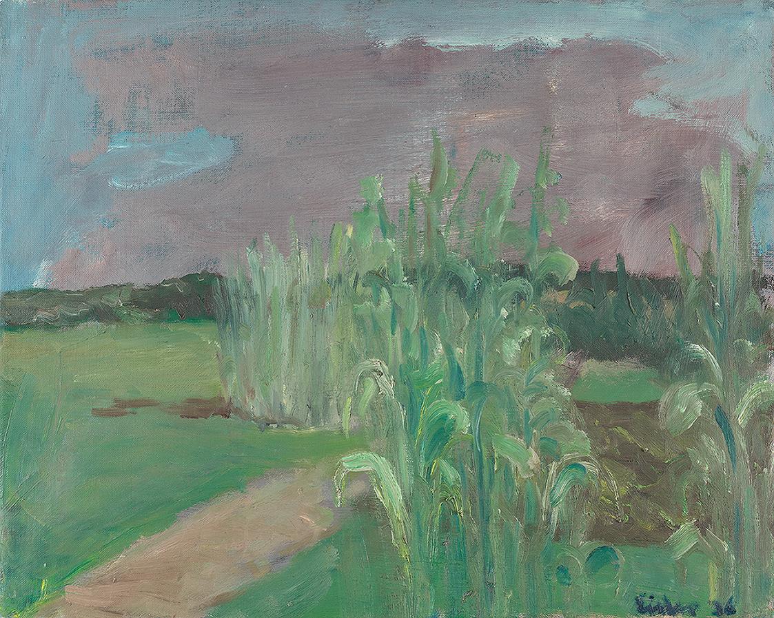 Georg Eisler, Bei Leiding, 1976, Öl auf Leinwand, 36 × 45 cm, Georg und Alice Eisler – Fonds fü ...