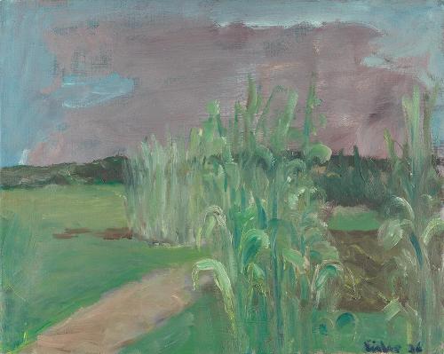 Georg Eisler, Bei Leiding, 1976, Öl auf Leinwand, 36 × 45 cm, Georg und Alice Eisler – Fonds fü ...