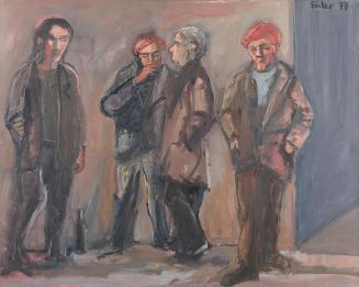 Georg Eisler, Die Iren von Camden Town, 1977, Öl auf Leinwand, 80 × 100 cm, Georg und Alice Eis ...
