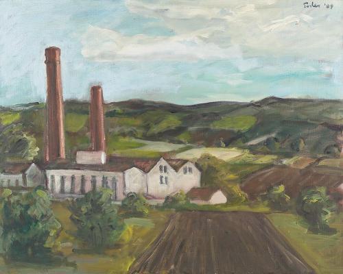 Georg Eisler, Pithener Ziegelwerk, 1989, Öl auf Leinwand, 80 × 100 cm, Georg und Alice Eisler – ...