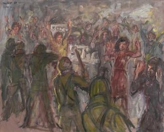 Georg Eisler, Somo + (Frauendemo in Chile), 1987, Öl auf Leinwand, 80 × 100 cm, Georg und Alice ...