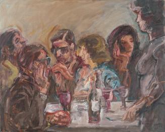 Georg Eisler, Supper in Hampstead I, 1990, Öl auf Leinwand, 80 × 100 cm, Georg und Alice Eisler ...