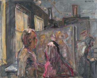 Georg Eisler, Besuch im Atelier I, 1995, Öl auf Leinwand, 80 × 100 cm, Georg und Alice Eisler – ...