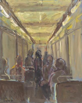 Georg Eisler, Métro, 1986, Öl auf Leinwand, 99,5 × 80 cm, Georg und Alice Eisler – Fonds für bi ...