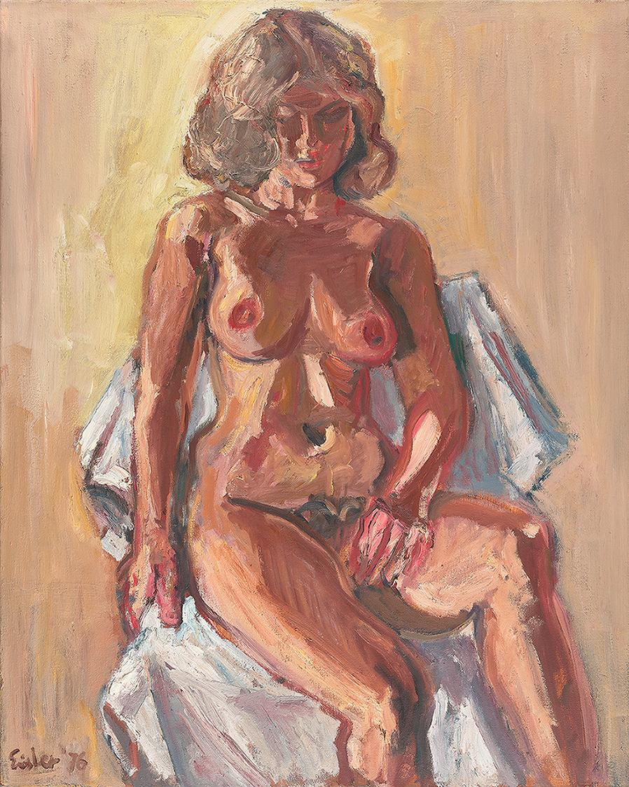 Georg Eisler, Sitzende, 1976, Öl auf Leinwand, 100 × 80 cm, Georg und Alice Eisler – Fonds für  ...