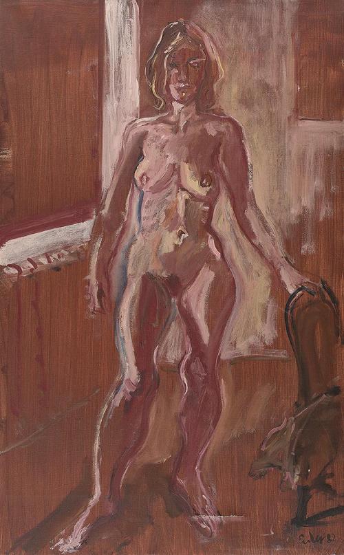 Georg Eisler, Stehende, 1982, Öl auf Leinwand, 80 × 50 cm, Georg und Alice Eisler – Fonds für b ...