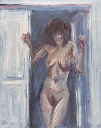 Georg Eisler, Akt in der Tür, 1986, Öl auf Leinwand, 50 × 40 cm, Georg und Alice Eisler – Fonds ...