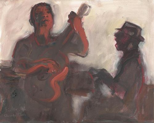 Georg Eisler, Chicago Blues, 1992, Öl auf Leinwand, 35,5 × 44,5 cm, Georg und Alice Eisler – Fo ...