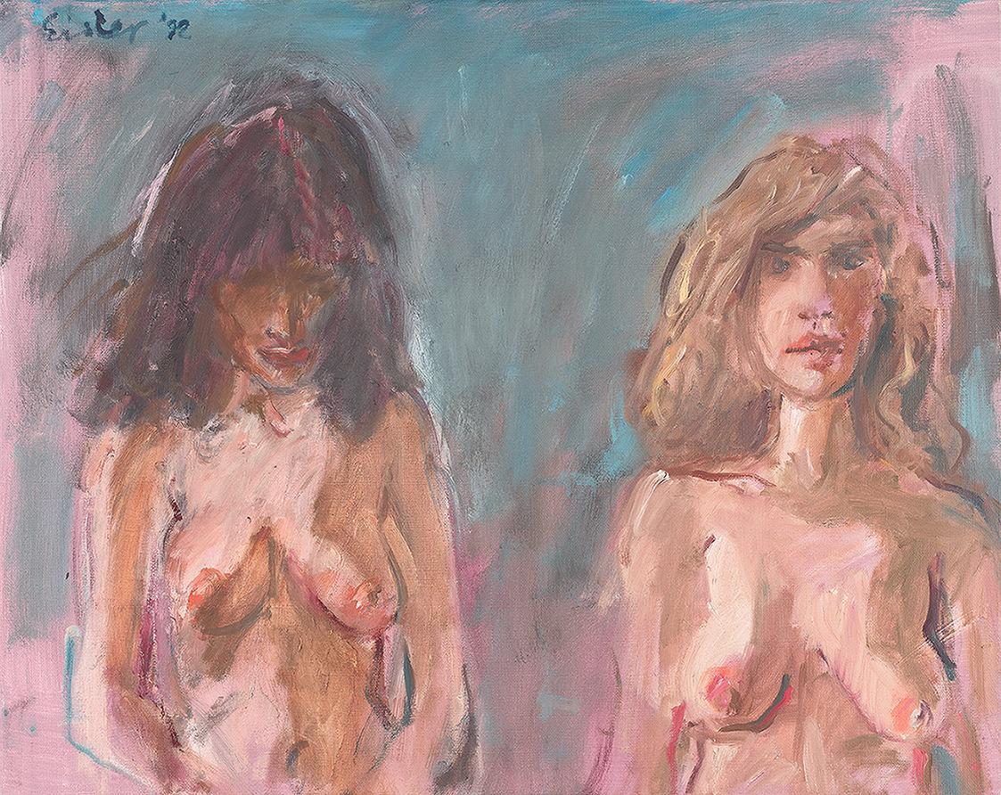 Georg Eisler, Zwei Modelle, 1992, Öl auf Leinwand, 40 × 49,8 cm, Georg und Alice Eisler – Fonds ...