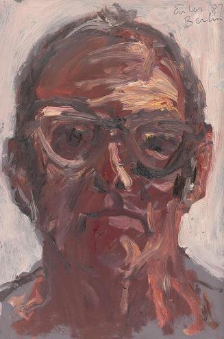 Georg Eisler, Kleines Selbstporträt, 1987, Öl auf Hartfaserplatte, 30 × 20 cm, Georg und Alice  ...