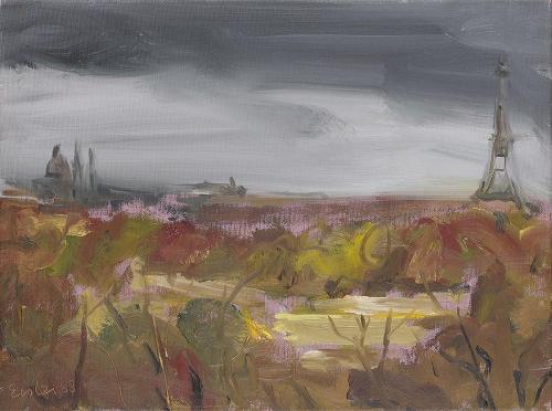 Georg Eisler, Tuilerien, Herbst I, 1988, Öl auf Leinwand, 30 × 40 cm, Georg und Alice Eisler –  ...
