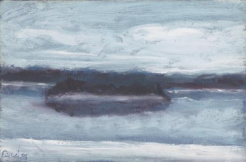Georg Eisler, Djurö II, 1986, Öl auf Leinwand, 12,5 × 18 cm, Georg und Alice Eisler – Fonds für ...