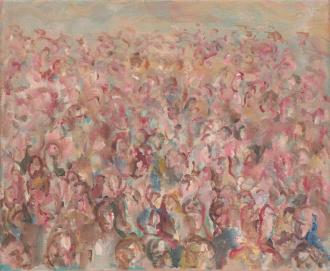 Georg Eisler, Große Menge, klein, 1990, Öl auf Leinwand, 27,8 × 33,5 cm, Georg und Alice Eisler ...