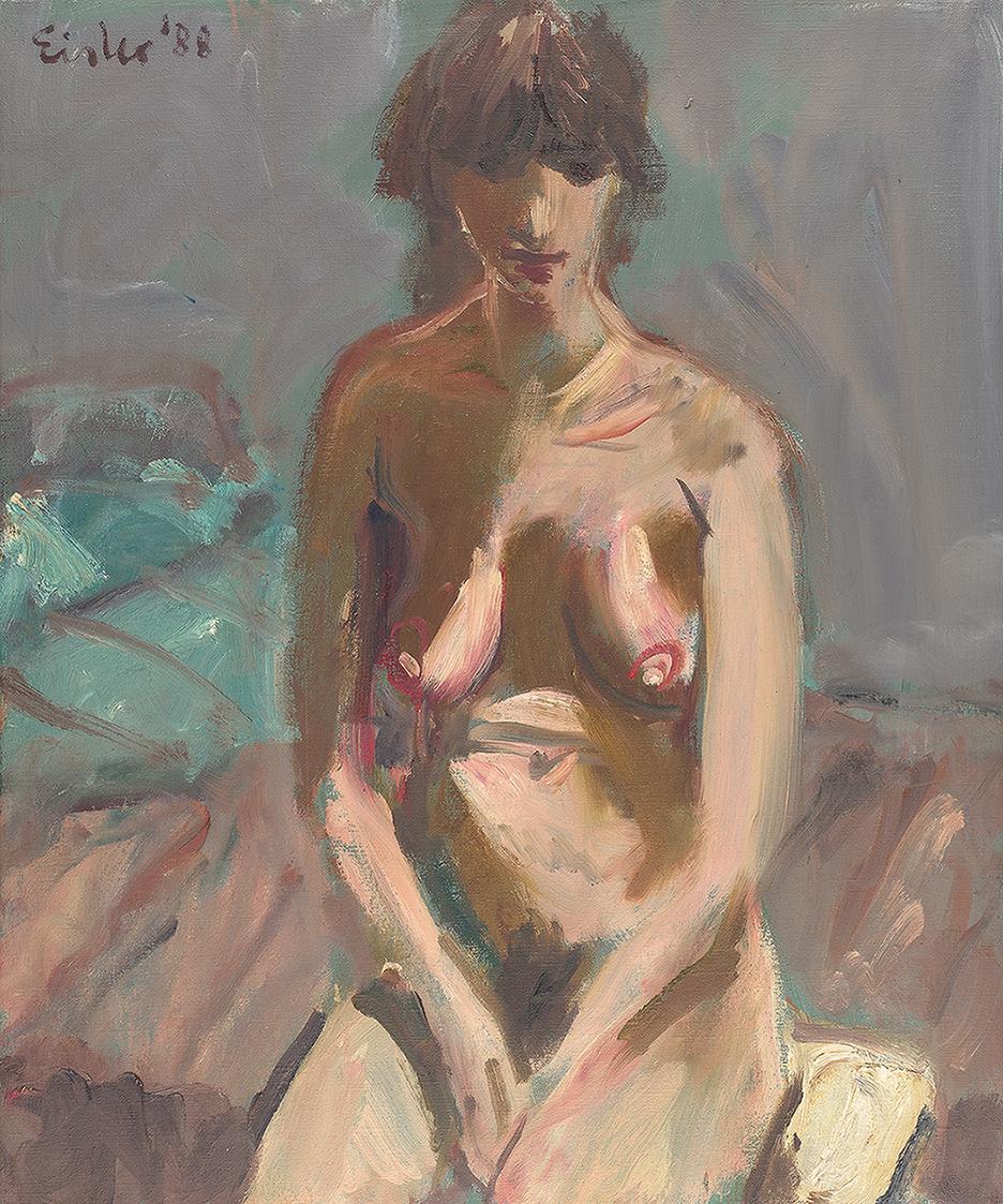 Georg Eisler, Sitzende, 1988, Öl auf Leinwand, 60 × 50 cm, Georg und Alice Eisler – Fonds für b ...
