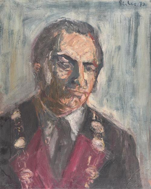 Georg Eisler, Porträt Prof. Wurzer, 1972, Öl auf Leinwand, 62 × 50 cm, Georg und Alice Eisler – ...