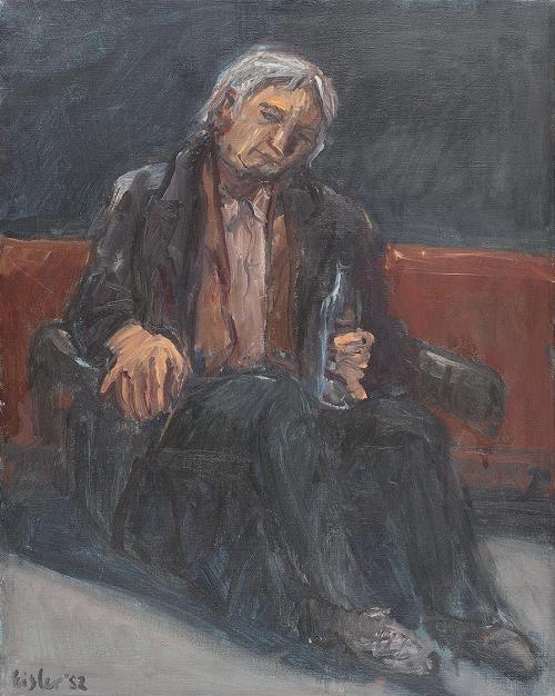 Georg Eisler, Methyl-Trinker in der Underground, 1982, Öl auf Leinwand, 50 × 40 cm, Georg und A ...