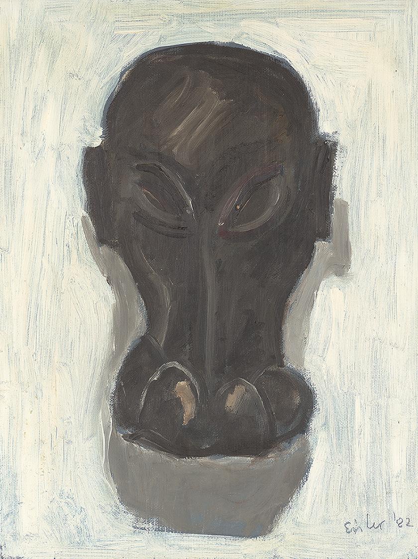 Georg Eisler, Tiermaske, 1982, Öl auf Karton, 40,5 × 30,5 cm, Georg und Alice Eisler – Fonds fü ...