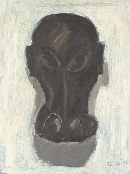 Georg Eisler, Tiermaske, 1982, Öl auf Karton, 40,5 × 30,5 cm, Georg und Alice Eisler – Fonds fü ...