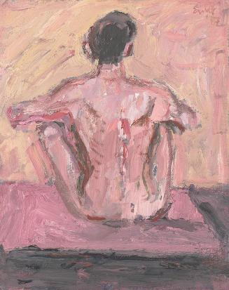 Georg Eisler, Männlicher Rückenakt, 1987, Öl auf Leinwand, 30 × 24 cm, Georg und Alice Eisler – ...