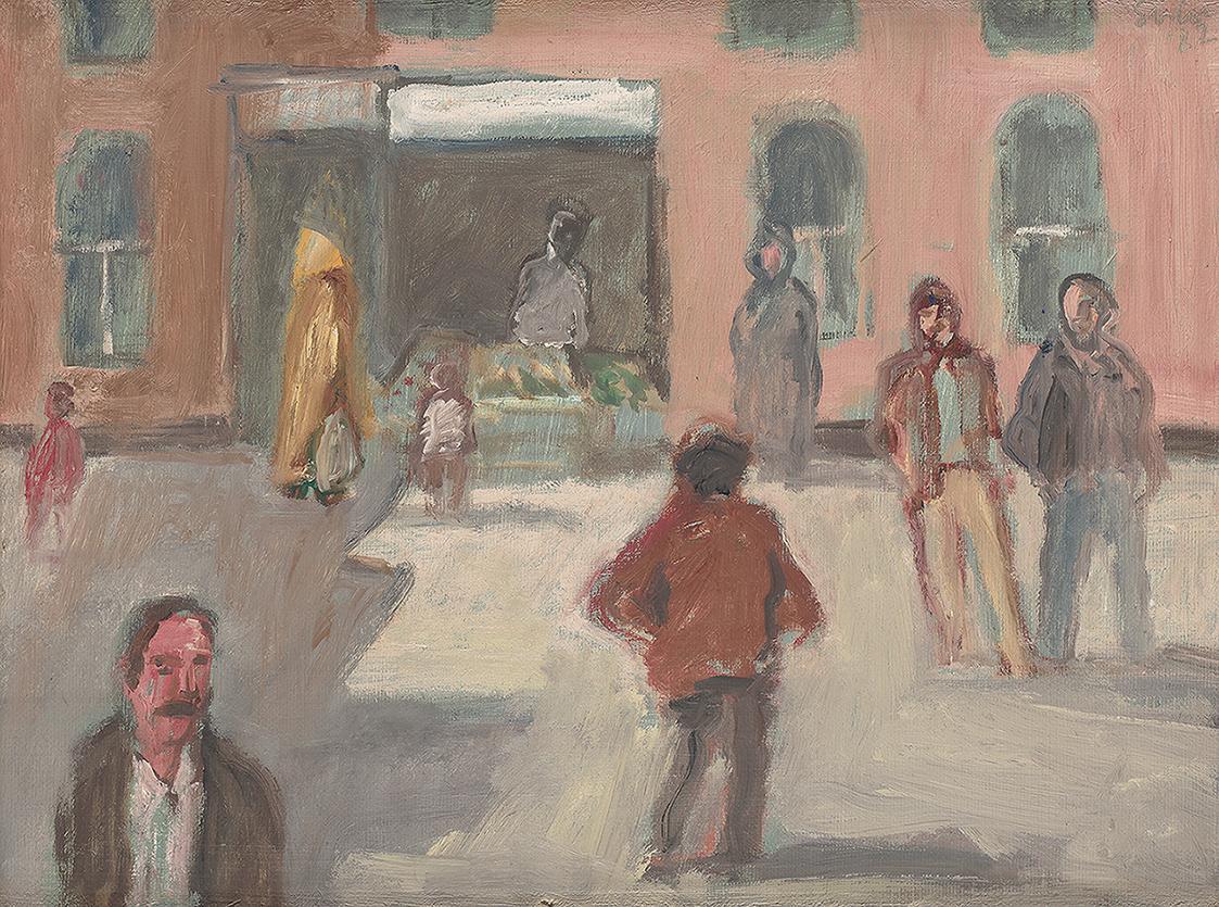Georg Eisler, Kreuzberger Türken I, 1982, Öl auf Malkarton, 31 × 41 cm, Georg und Alice Eisler  ...