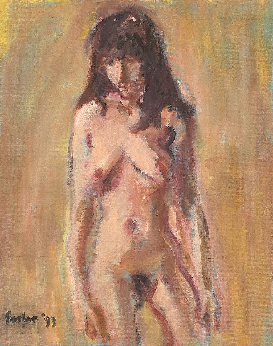 Georg Eisler, Stehende, 1993, Öl auf Leinwand, 45 × 36 cm, Georg und Alice Eisler – Fonds für b ...