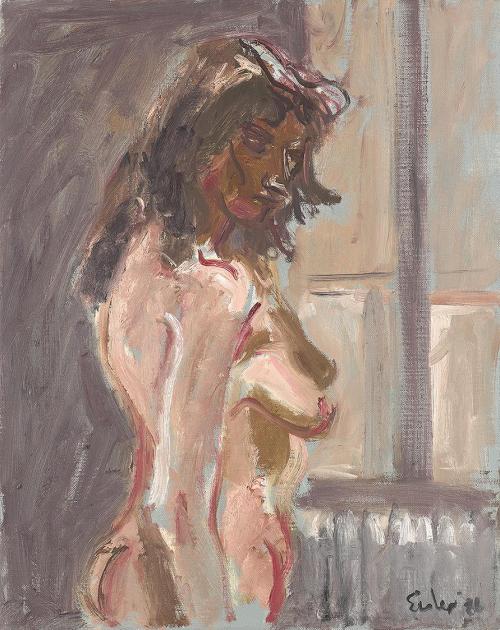 Georg Eisler, Akt am Fenster, 1986, Öl auf Leinwand, 45 × 36 cm, Georg und Alice Eisler – Fonds ...