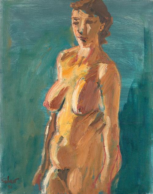 Georg Eisler, Stehende, 1981, Öl auf Leinwand, 45 × 36 cm, Georg und Alice Eisler – Fonds für b ...