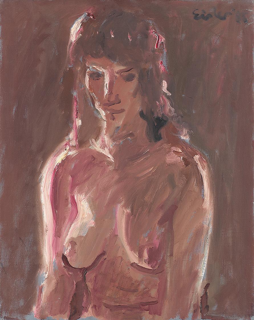 Georg Eisler, Dunkler Halbakt, 1985, Öl auf Leinwand, 45 × 36 cm, Georg und Alice Eisler – Fond ...