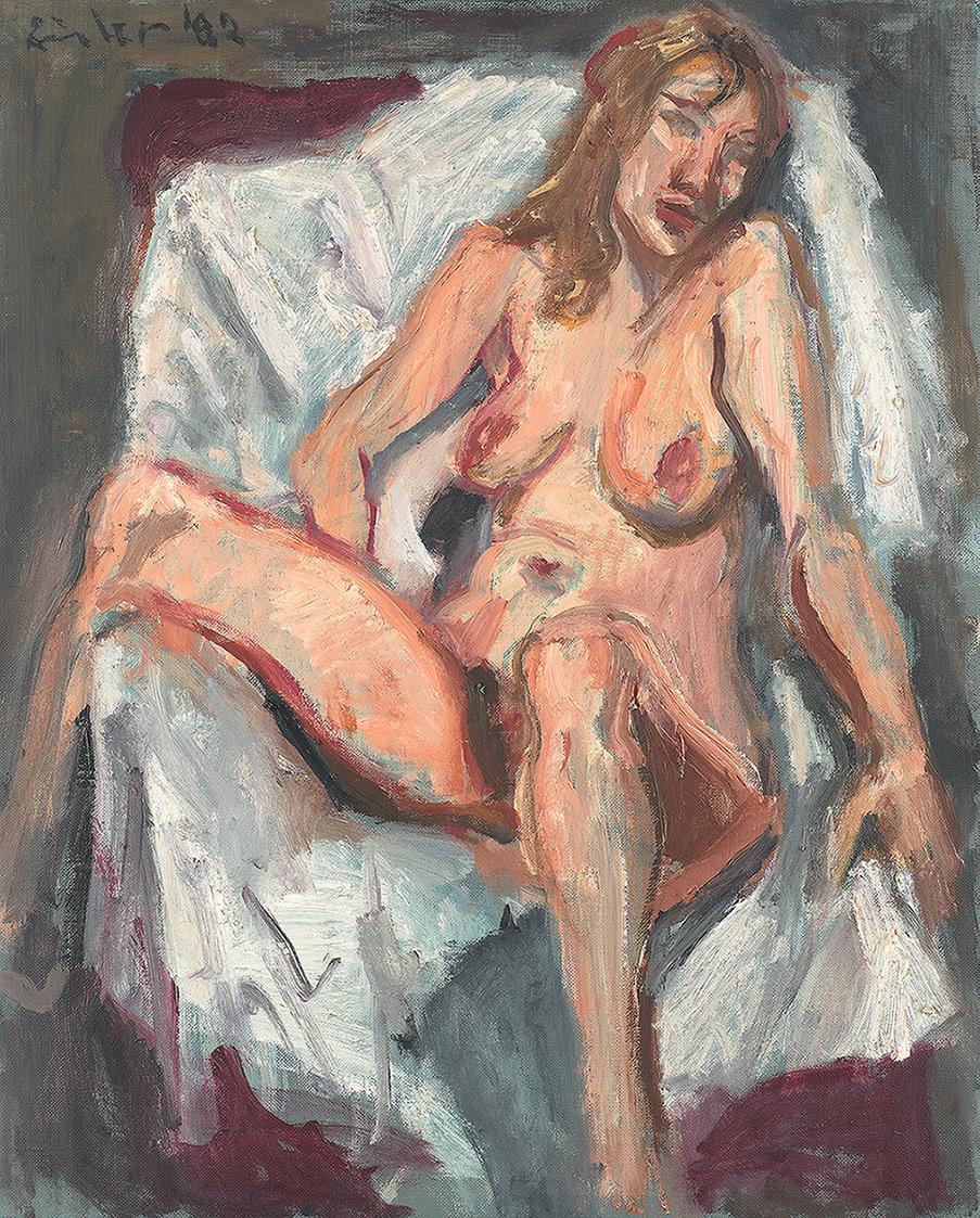 Georg Eisler, Sitzende, 1982, Öl auf Leinwand, 45 × 36 cm, Georg und Alice Eisler – Fonds für b ...