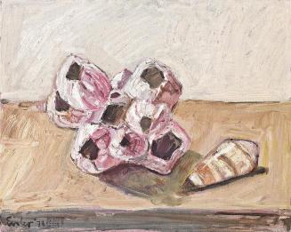 Georg Eisler, Muscheln, 1978, Öl auf Leinwand, 36 × 45 cm, Verbleib unbekannt