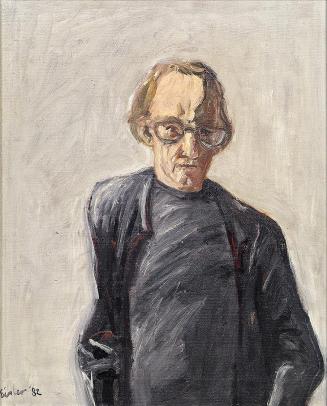 Georg Eisler, Porträt Heiner Müller, 1982, Öl auf Leinwand, 50 × 40 cm, BAWAG P.S.K. Kunstsamml ...