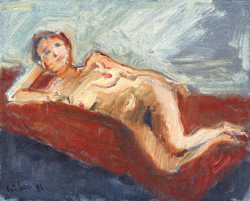 Georg Eisler, Kleine Olympia, 1983, Öl auf Leinwand, 23,8 × 29,8 cm, Privatbesitz