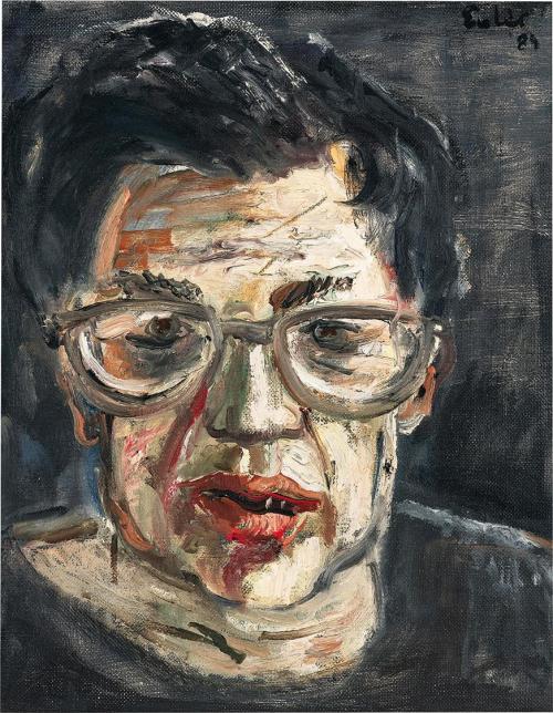 Georg Eisler, Porträt Erich Fried, 1984, Öl auf Leinwand, 30 × 24 cm, Verbleib unbekannt