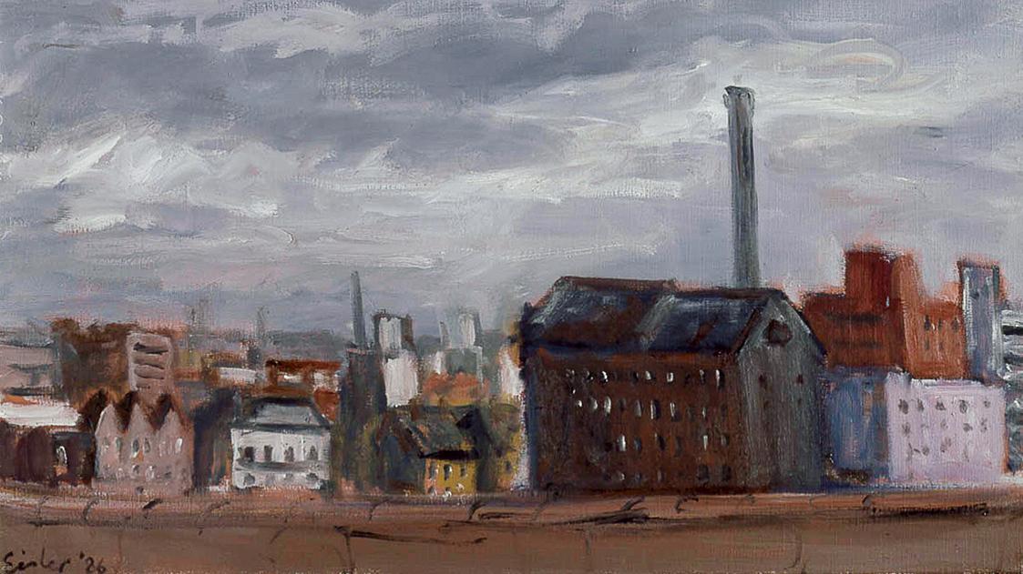 Georg Eisler, Stockport II, 1986, Öl auf Leinwand, 40 × 70 cm, BAWAG P.S.K. Kunstsammlung, Wien ...