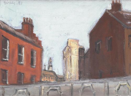 Georg Eisler, Stockport: View from Bridge, 1987, Öl auf Leinwand, 30 × 42 cm, Georg und Alice E ...