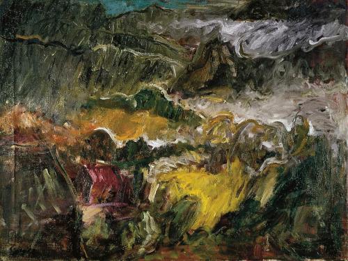 Georg Eisler, Gewitterlandschaft, 1963, Öl auf Leinwand, 60 × 80 cm, Verbleib unbekannt