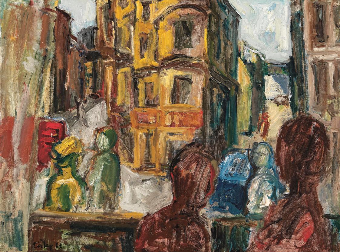 Georg Eisler, Blick aus dem Fenster, 1965, Öl auf Leinwand, 60 × 80 cm, Verbleib unbekannt