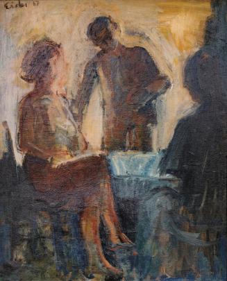 Georg Eisler, Drei Figuren, 1967, Öl auf Leinwand, 80 × 65 cm, Privatbesitz