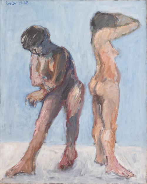 Georg Eisler, Das Waschen, 1968–1969, Öl auf Leinwand, 100 × 80 cm, Privatsammlung