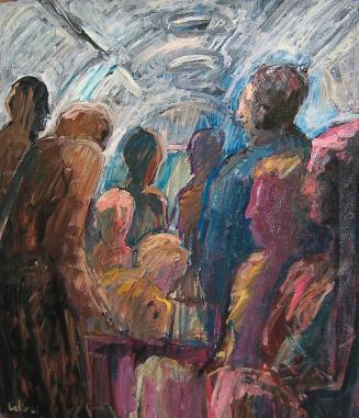 Georg Eisler, Kleine Métro, 1969, Öl auf Leinwand, 60 × 50 cm, Verbleib unbekannt