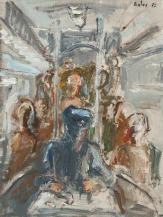 Georg Eisler, Kleine Straßenbahn, 1972, Öl auf Leinwand, 60 × 45 cm, Privatbesitz