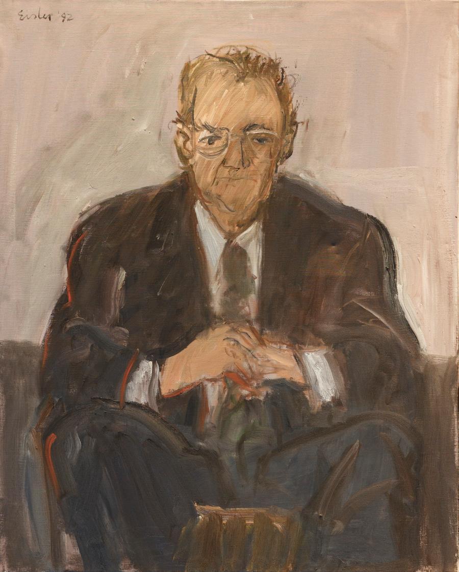 Georg Eisler, Porträt Walter Flöttl, 1992, Öl auf Leinwand, 100 × 80 cm, Privatbesitz