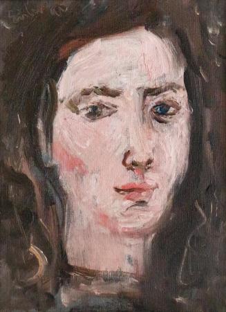 Georg Eisler, Porträt Daha Ramesch, 1991, Öl auf Leinwand, 24 × 18 cm, Privatbesitz