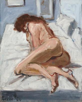 Georg Eisler, Liegende, 1986, Öl auf Leinwand, 27,5 × 22 cm, Privatbesitz